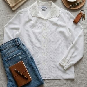 Vintage Lainee Button Down Blouse